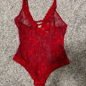 Red Lace Bodysuit